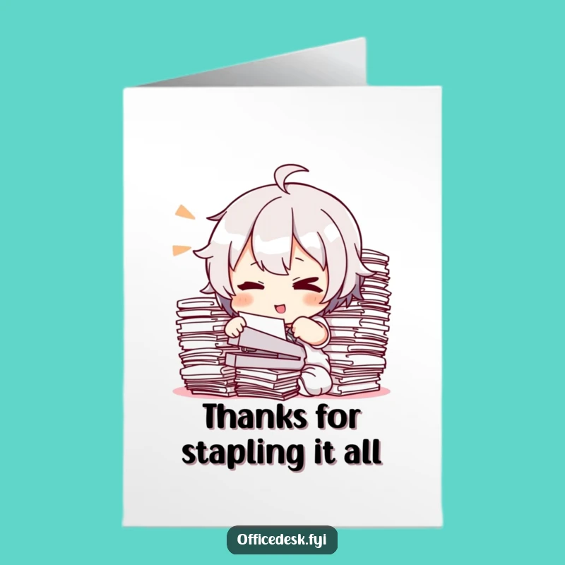 Free Printable Thank You Card: Staple of Thanks - Funny Downloadable!