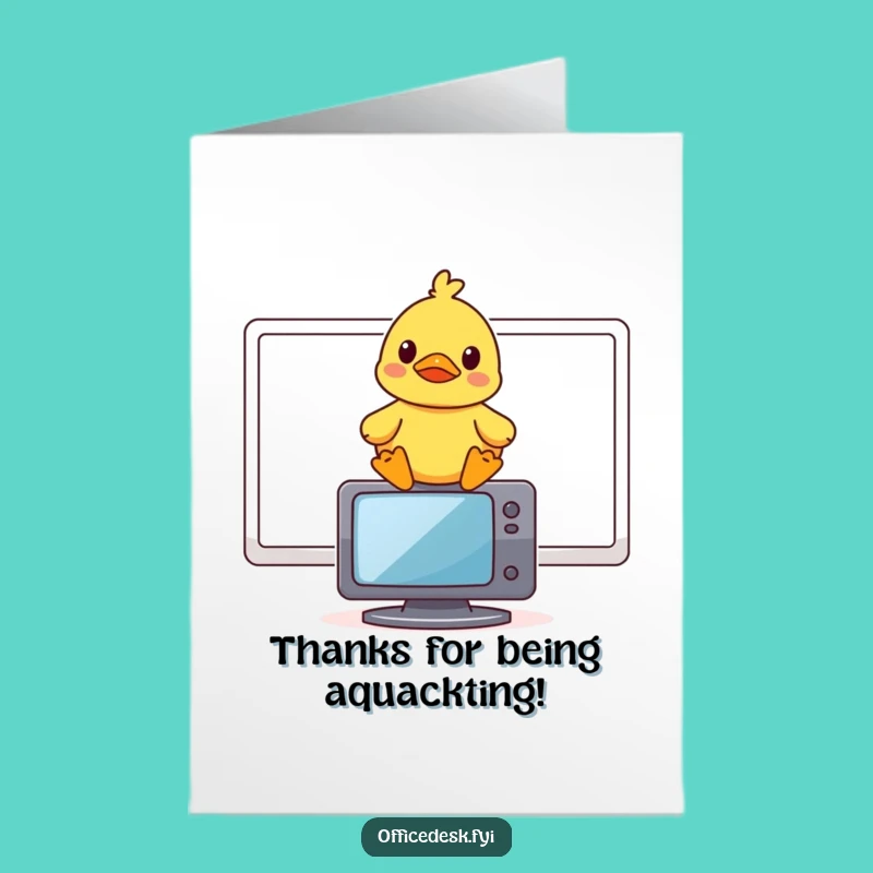 Free Printable Funny Rubber Duck Thank You Card - Amused Tech Support Downloadable