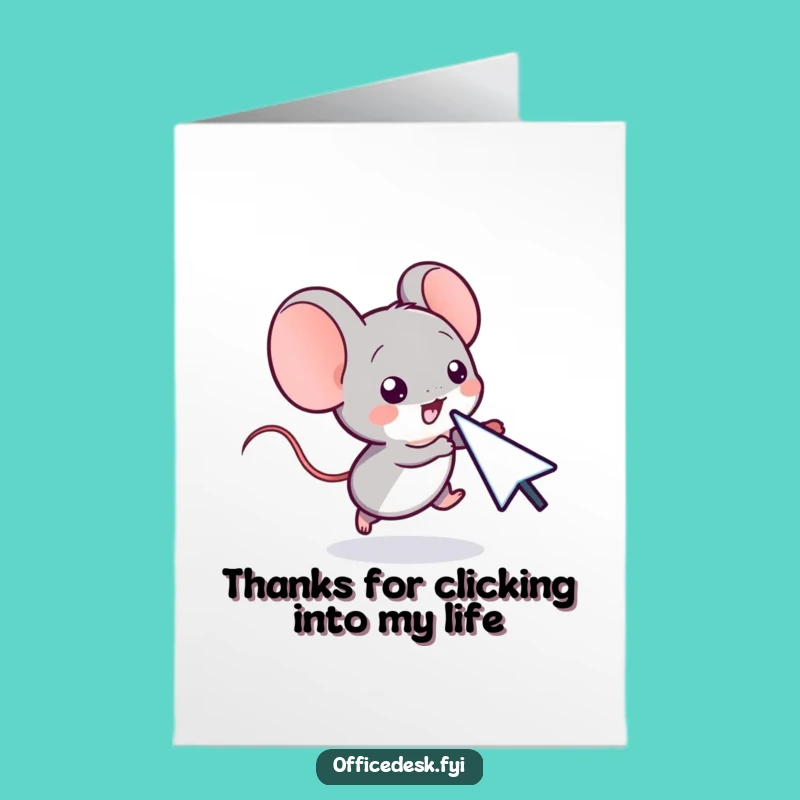 Free Printable Thank You Card: Mouse Click Thanks - Print at Home!