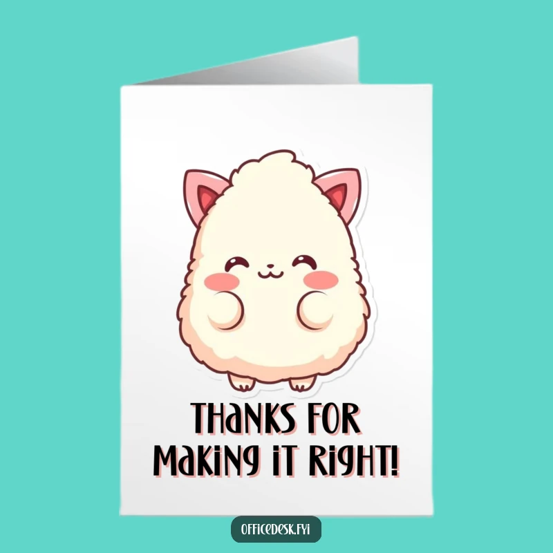 Free Printable Thank You Card: Blushing Eraser Says Thanks with Charm