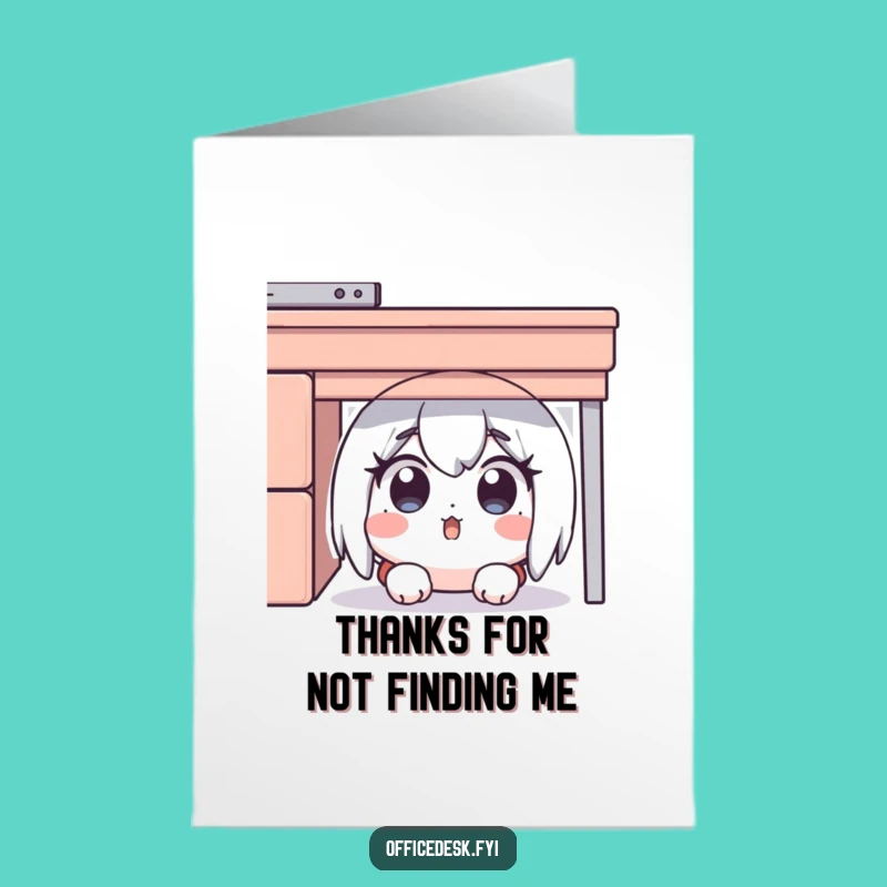 Free Printable Thank You Card: Shocked Desk Dweller - Hilarious Downloadable Appreciation