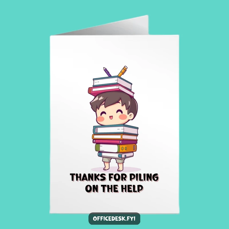 Free Printable Office Thank You Card: Stacked Gratitude Downloadable Greeting