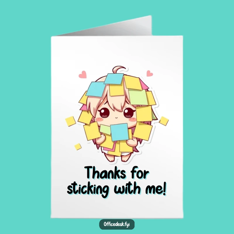 Free Printable Thank You Card: Adorable Character's Sticky Thanks