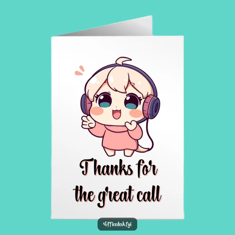 Free Printable Thank You Card: Video Call Enthusiast Downloadable Gift