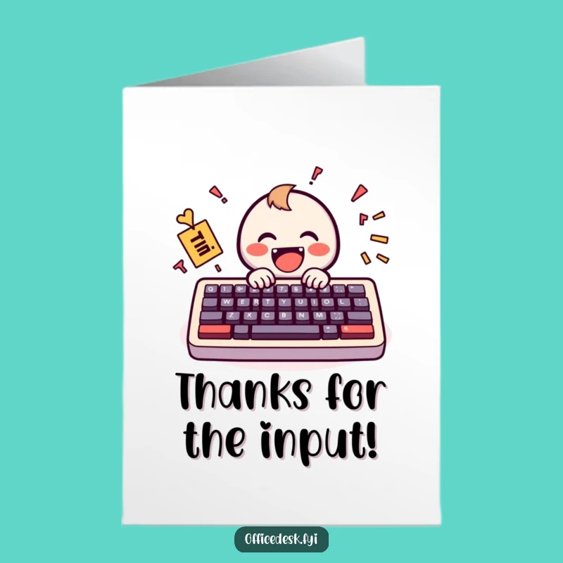 Humorous Free Printable Thank You Card: Happy Keyboard Typo, Unique Downloadable