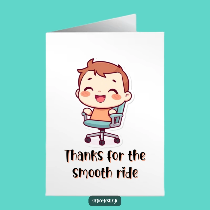 Free Printable Thank You Card: Office Chair Rider - Grateful Downloadable Gift