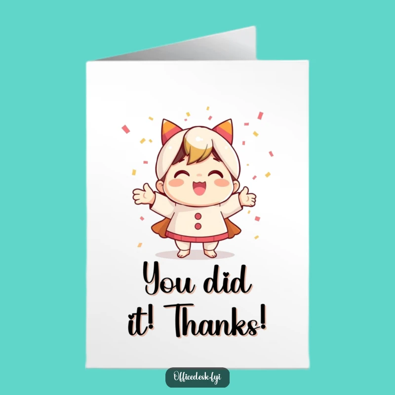 Free Printable Thank You Card: Confetti Character Gratitude Funny Downloadable Gift