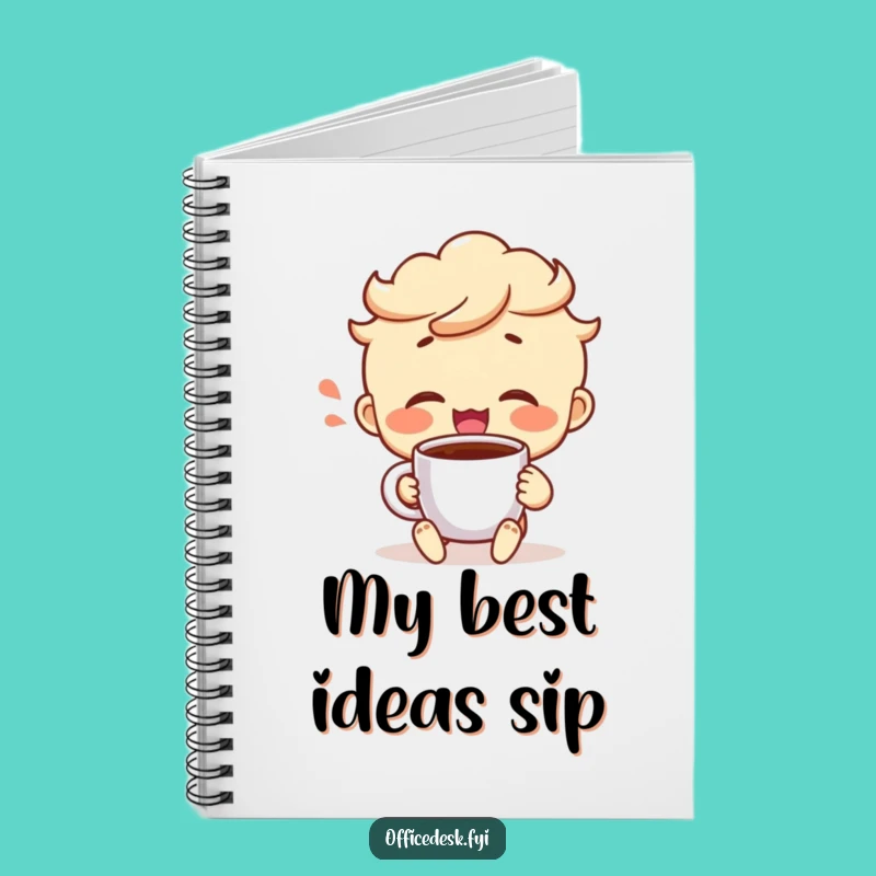Funny Coffee Victory Notebook - Cheerful Character Journal, Perfect Gift