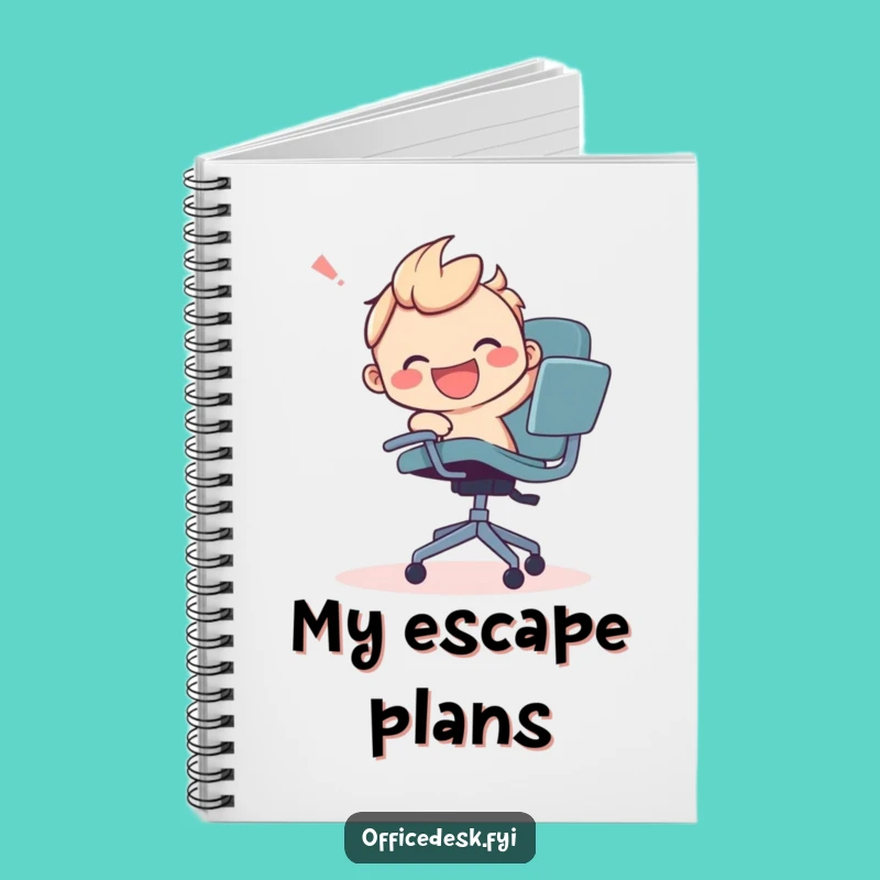 Funny Office Chair Chase Notebook - Jot Down Adventures with Flair