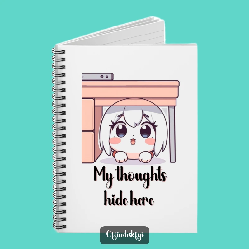 Funny Desk Hider Notebook: Surprised Character Hiding, Journal Funny Gift