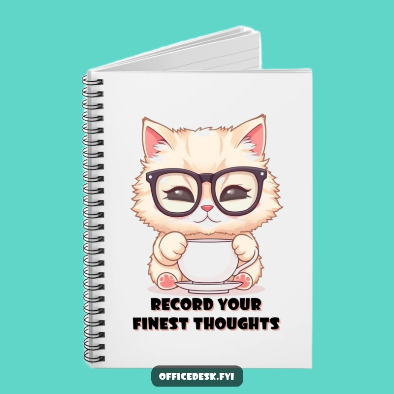 Funny Cat Glasses Notebook: Jot Down Ideas with a Posh Feline, Perfect Funny Gift