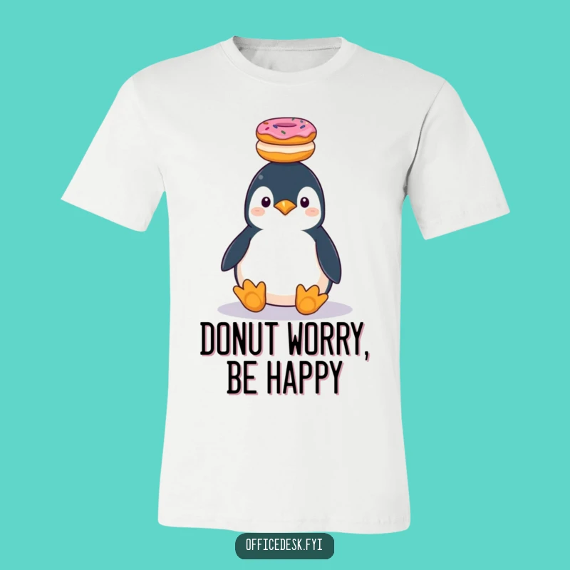 Funny Penguin Donut Stack Tee: Sweet Balance Design, Hilarious Gift