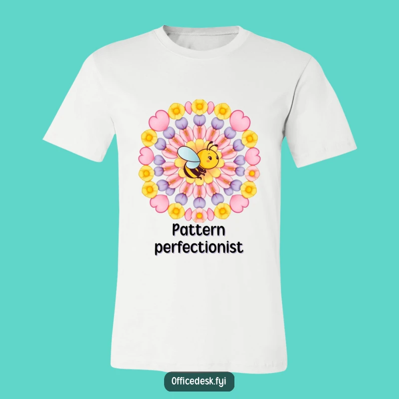 Funny Bee Geometric Pattern T-Shirt: Wear Your Love for Design with Humor