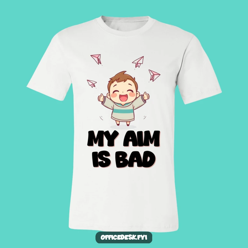 Funny Paper Airplane T-Shirt - Enthusiastic Character's Chaotic Flights, Great Funny Gift