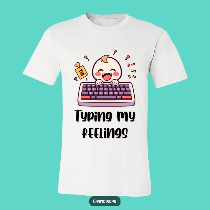 Funny Typing Terror Tee: Joyful Keyboard Character Message, Humorous Tech Gift