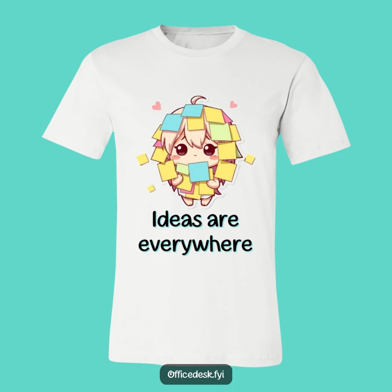 Funny Sticky Note Character T-Shirt: Amused Bewilderment Tee for Laughs