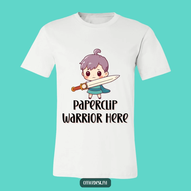 Funny Paperclip Sword T-Shirt - Hilarious Tiny Warrior Tee, Perfect Humorous Gift