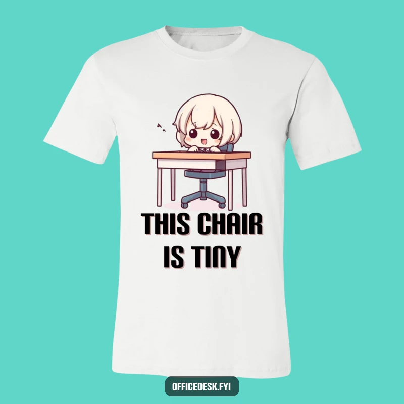 Funny 'Tight Squeeze' T-Shirt: Tiny Character Chair Struggle Tee, Gift