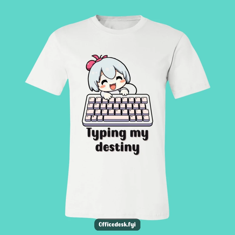 Funny Big Keyboard T-Shirt: Enthusiastic Character Printing Humor, Ideal for Geeks!