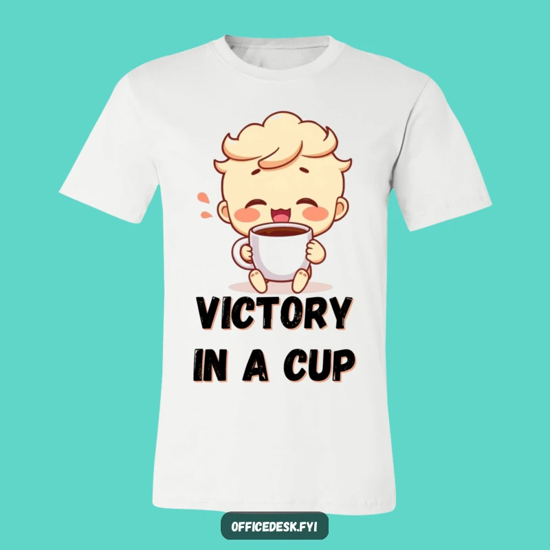 Funny Coffee Victory Tee - Cheerful Character's Shirt, Great Gift