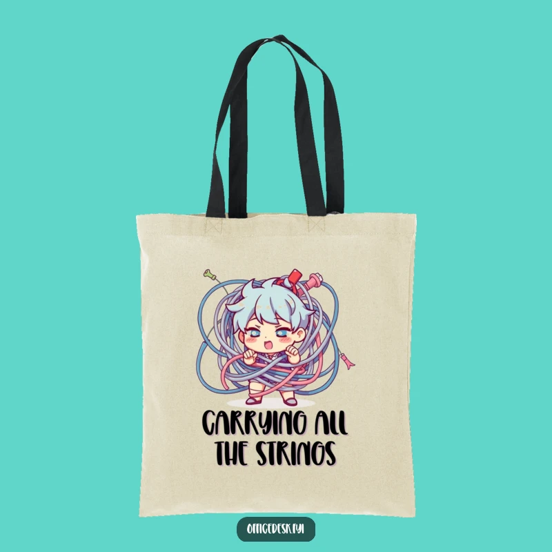 Funny Cable Chaos Tote Bag: Carry Your Solutions with Pride