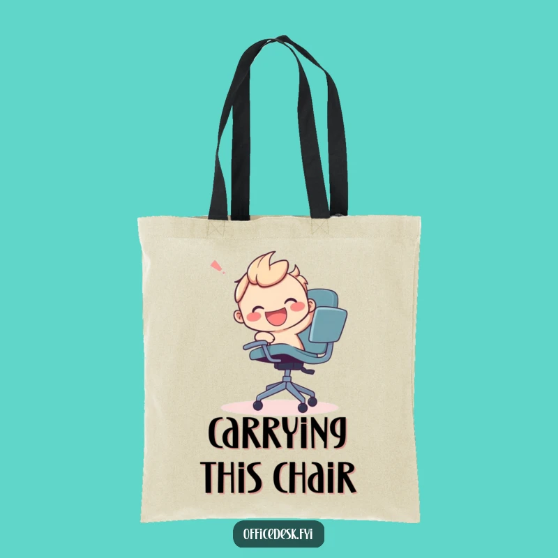 Funny Office Chair Chase Tote Bag - Carry Your Fun Hilariously