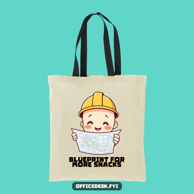 Funny Construction Tote Bag - Blueprint Master, Ideal Funny Gift Bag!