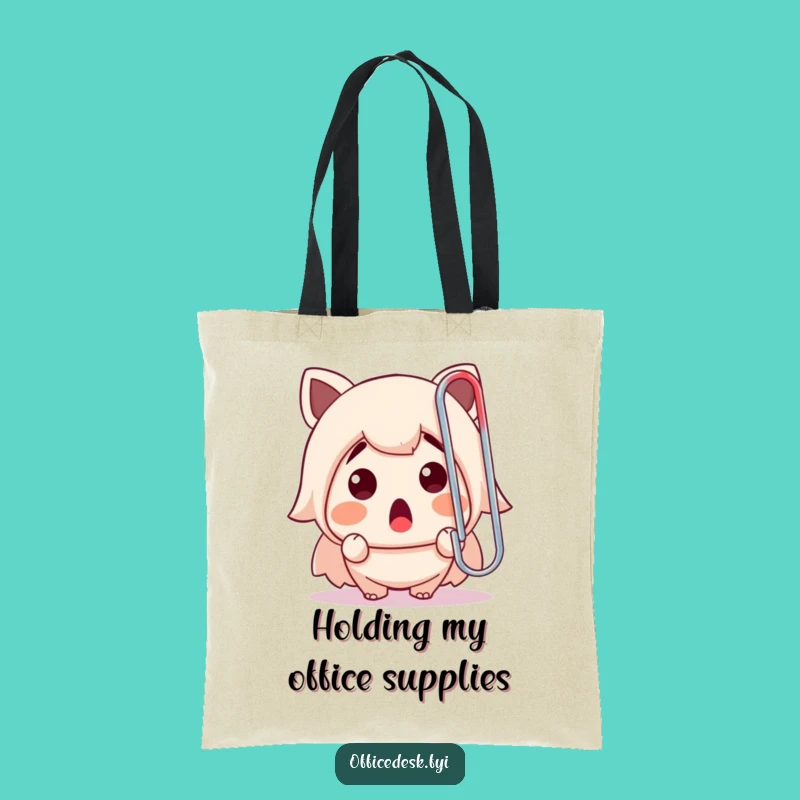 Funny Tote Bag: Giant Paperclip Drama, Office Essentials, Practical Funny Gift