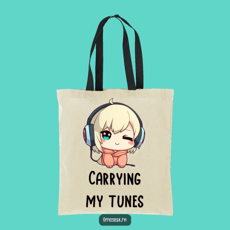 Funny Tote Bag: Music Mischief, Backwards Headphones Style, Practical Gift