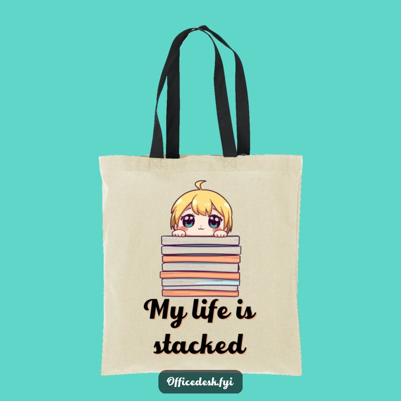 Funny Overwhelmed Papers Tote Bag - Carry Your Load with This Cute Character